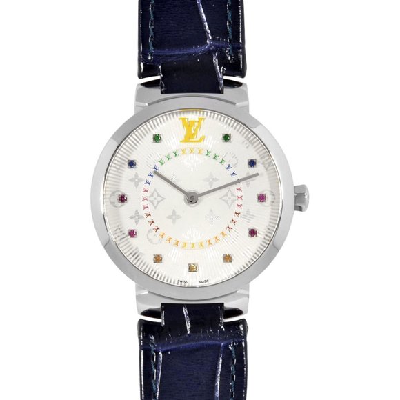 Louis Vuitton LOUIS VUITTON QA159Z Tambour MM Rainbow Watch Quartz Silver Dia... - Picture 1 of 10